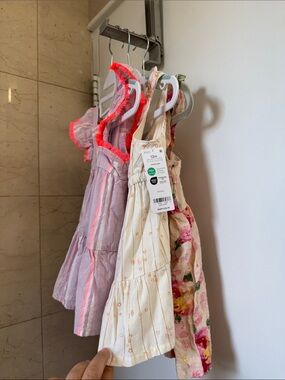 Bundle of three Girls' Pink & Cream Floral Sundress Set for Your Little One
